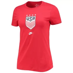 Women's Nike Red USWNT Evergreen Crest Logo T-Shirt -Nike Clothing store 5276175 ALT2