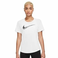 Women's Nike Swoosh Run Running Tee 10 Women's Nike Swoosh Run Running Tee -Nike Clothing store 5291344 White Black