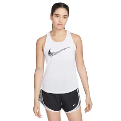 Women's Nike Swoosh Run Running Tank 13 Women's Nike Swoosh Run Running Tank -Nike Clothing store 5291405 White Black