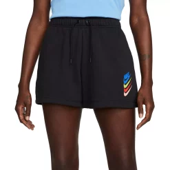 Women's Nike Fleece PE Shorts -Nike Clothing store 5314515 Black
