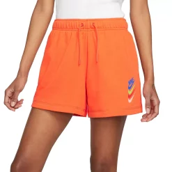 Women's Nike Fleece PE Shorts -Nike Clothing store 5314515 Rush Orange