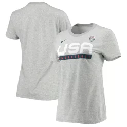 Women's Nike Heathered Gray USA Basketball Performance T-Shirt