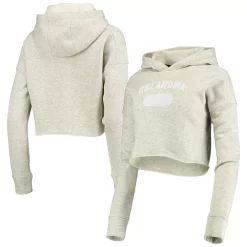 Women's Nike Heathered Gray Oklahoma Sooners Story Cropped Pullover Hoodie