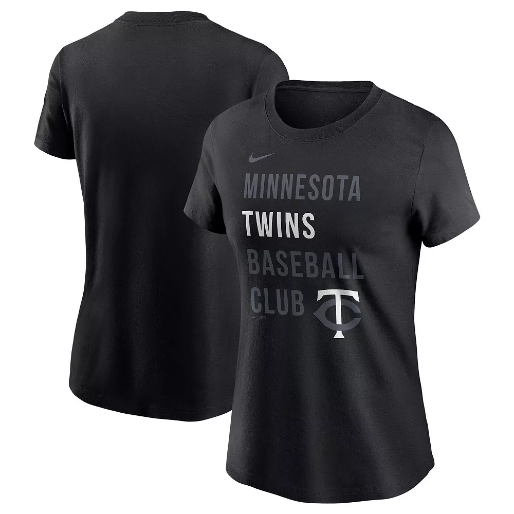 Women's Nike Black Minnesota Twins Baseball Club T-Shirt 2 Women's Nike Black Minnesota Twins Baseball Club T-Shirt - Image 2