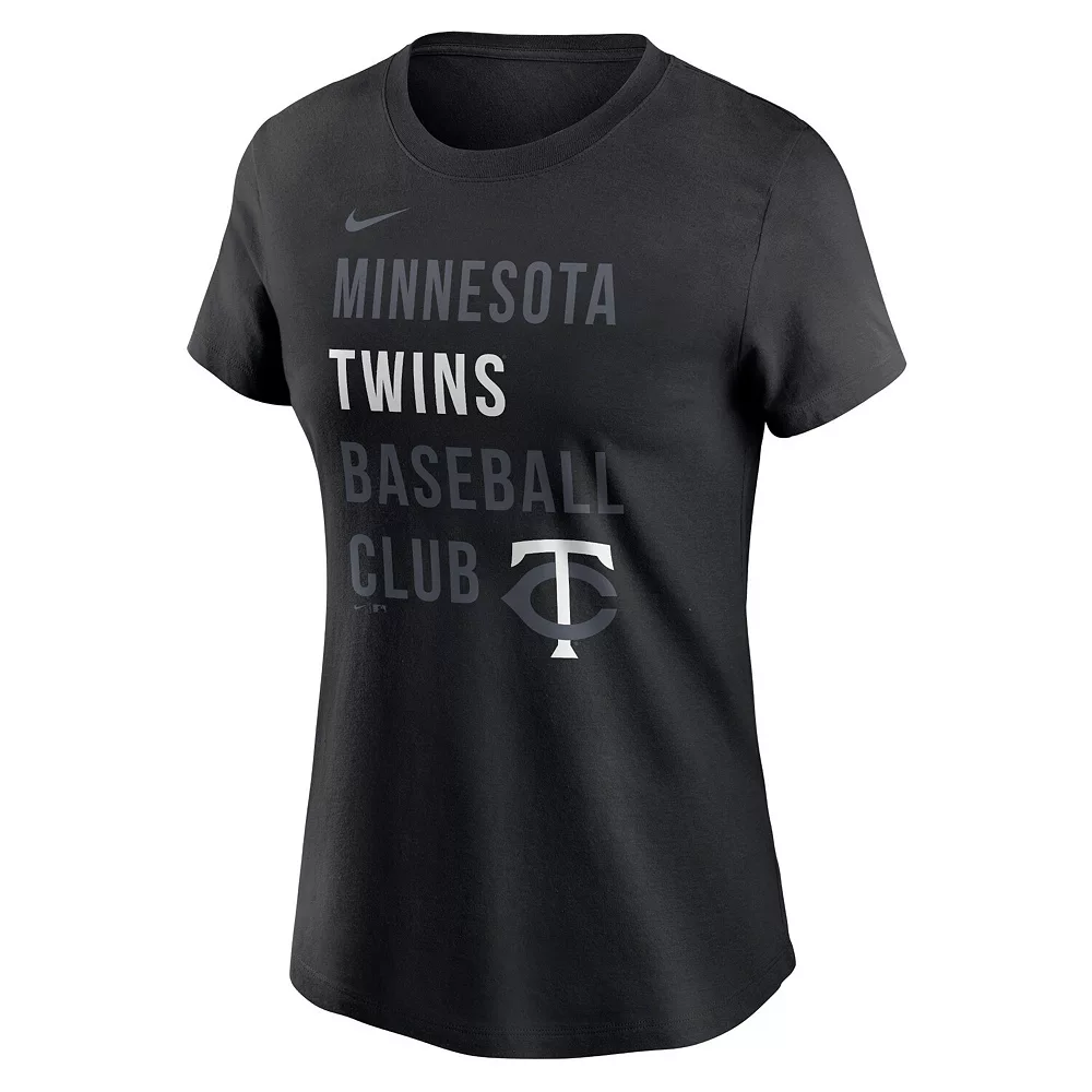 Women's Nike Black Minnesota Twins Baseball Club T-Shirt 3 Women's Nike Black Minnesota Twins Baseball Club T-Shirt - Image 3