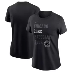 Women's Nike Black Chicago Cubs Baseball Club T-Shirt