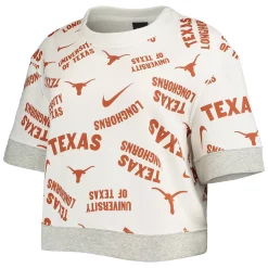 Women's Nike White/Heathered Gray Texas Longhorns Allover Print Trend Cropped Tri-Blend T-Shirt 5 Women's Nike White/Heathered Gray Texas Longhorns Allover Print Trend Cropped Tri-Blend T-Shirt -Nike Clothing store 5372893 ALT2