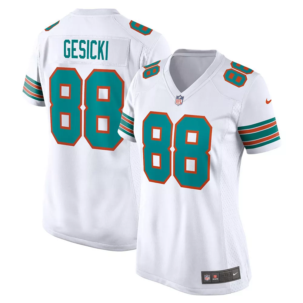 Women's Nike Mike Gesicki White Miami Dolphins Alternate Game Jersey 2 Women's Nike Mike Gesicki White Miami Dolphins Alternate Game Jersey - Image 2
