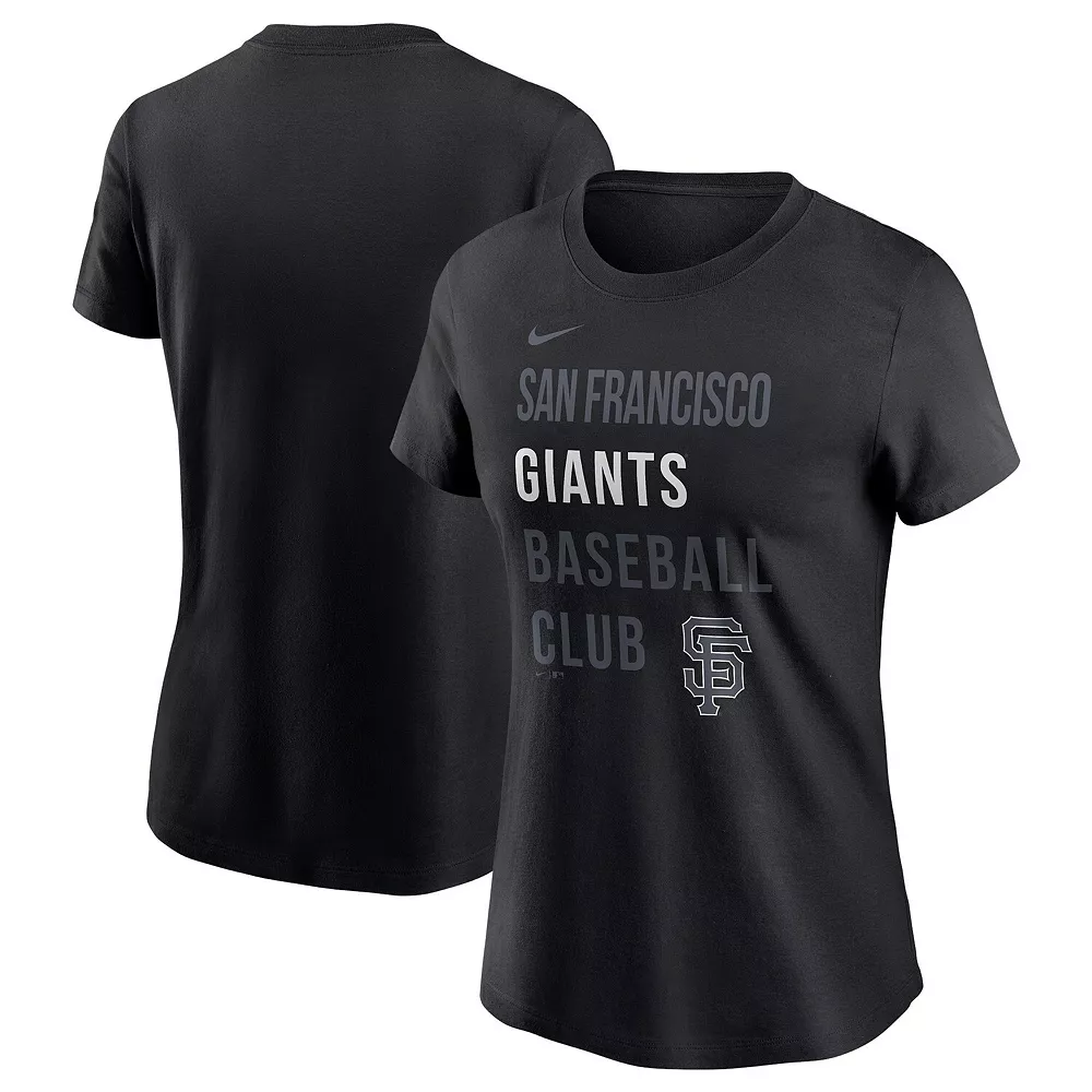 Women's Nike Black San Francisco Giants Baseball Club T-Shirt 1 Women's Nike Black San Francisco Giants Baseball Club T-Shirt