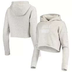 Women's Nike Heathered Gray UCLA Bruins Story Cropped Pullover Hoodie