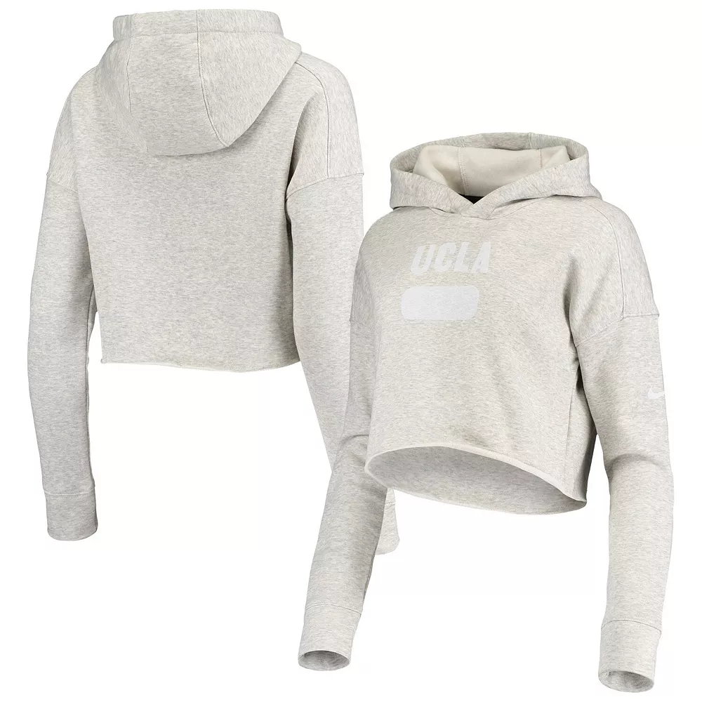 Women's Nike Heathered Gray UCLA Bruins Story Cropped Pullover Hoodie 1 Women's Nike Heathered Gray UCLA Bruins Story Cropped Pullover Hoodie