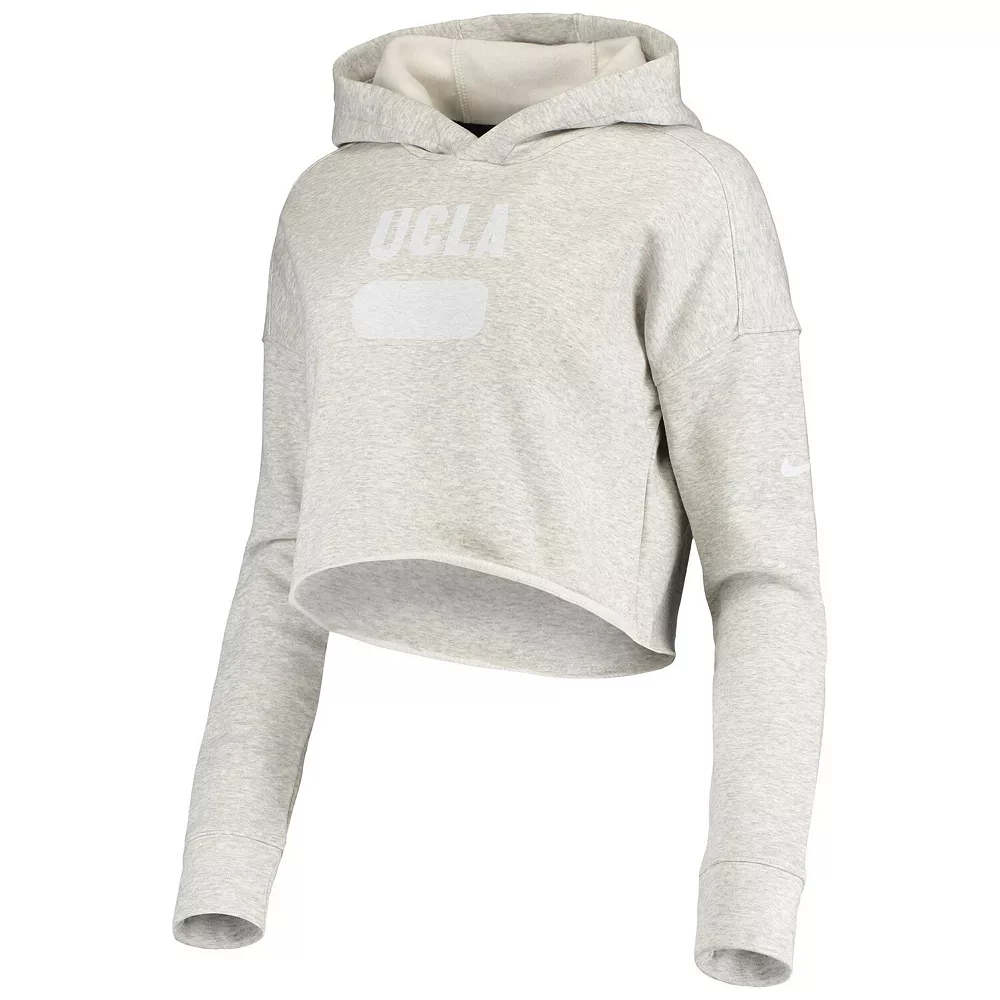 Women's Nike Heathered Gray UCLA Bruins Story Cropped Pullover Hoodie 2 Women's Nike Heathered Gray UCLA Bruins Story Cropped Pullover Hoodie - Image 2