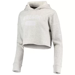 Women's Nike Heathered Gray Oregon Ducks Story Cropped Pullover Hoodie -Nike Clothing store 5376304 ALT2