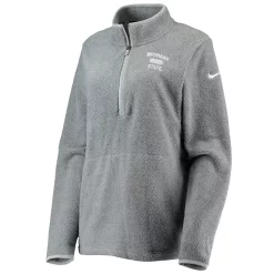 Women's Nike Gray Michigan State Spartans Teddy Bear Fleece Half-Zip Jacket -Nike Clothing store 5376722 ALT2