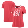 Women's Nike Red/White Team USA Tri-Blend Ringer T-Shirt