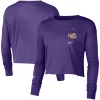Women's Nike Purple LSU Tigers 2-Hit Cropped Long Sleeve T-Shirt