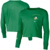 Women's Nike Green Oregon Ducks 2-Hit Cropped Long Sleeve T-Shirt