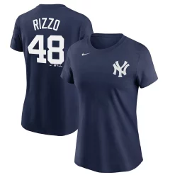 Women's Nike Anthony Rizzo Navy New York Yankees Name & Number T-Shirt