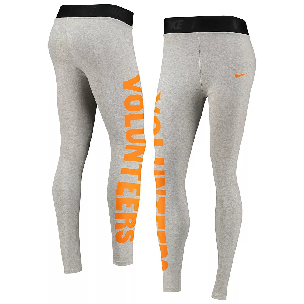 Women's Nike Heathered Gray Tennessee Volunteers High-Waisted Tri-Blend Leggings 1 Women's Nike Heathered Gray Tennessee Volunteers High-Waisted Tri-Blend Leggings