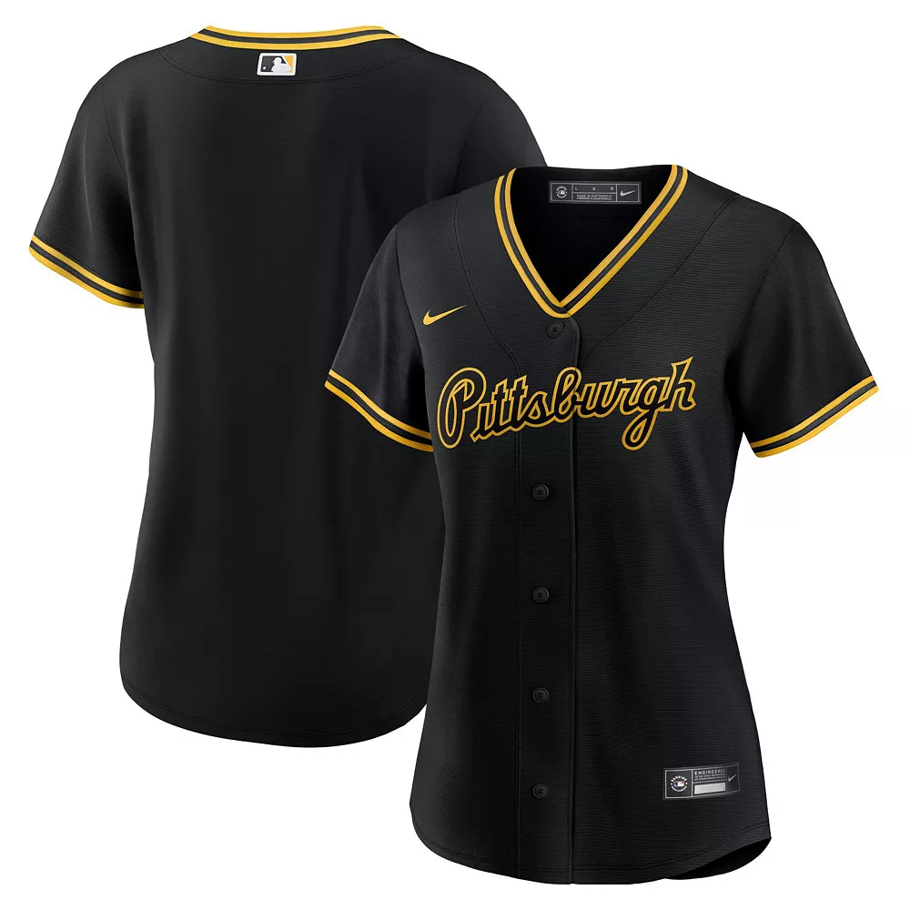 Women's Nike Black Pittsburgh Pirates Alternate Replica Team Script Jersey 2 Women's Nike Black Pittsburgh Pirates Alternate Replica Team Script Jersey - Image 2
