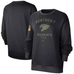 Women's Nike Black Kentucky Wildcats Military Appreciation Therma Performance All-Time Pullover Sweatshirt