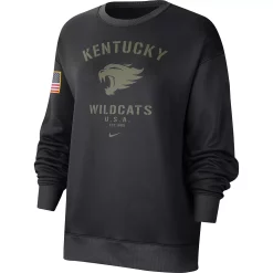 Women's Nike Black Kentucky Wildcats Military Appreciation Therma Performance All-Time Pullover Sweatshirt -Nike Clothing store 5400032 ALT2