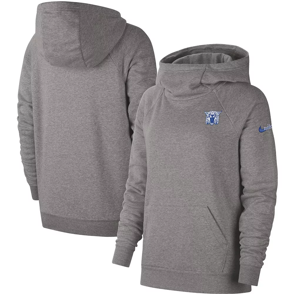 Women's Nike Heathered Gray Kentucky Wildcats Vault Vintage Funnel Neck Raglan Pullover Hoodie 2 Women's Nike Heathered Gray Kentucky Wildcats Vault Vintage Funnel Neck Raglan Pullover Hoodie - Image 2