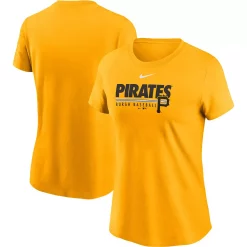 Women's Nike Gold Pittsburgh Pirates Baseball T-Shirt