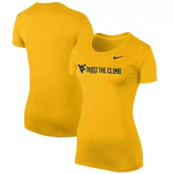 Women's Nike Gold West Virginia Mountaineers Trust the Climb Legend T-Shirt