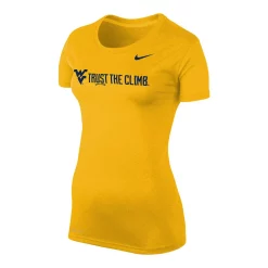 Women's Nike Gold West Virginia Mountaineers Trust the Climb Legend T-Shirt -Nike Clothing store 5418876 ALT2