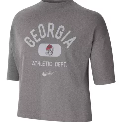 Women's Nike Heathered Gray Georgia Bulldogs Boxy T-Shirt -Nike Clothing store 5418879 ALT2