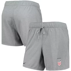 Women's Nike Gray USWNT Crest Attack Performance Shorts