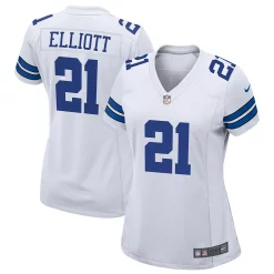 Women's Nike Ezekiel Elliott White Dallas Cowboys Team Game Jersey