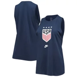 Women's Nike Navy USWNT Crest Tomboy Performance Tank Top