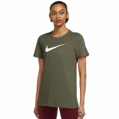 Women's Nike Dry Training Tee -Nike Clothing store 5475849 Olive