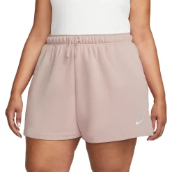 Plus Size Nike Club Fleece Shorts -Nike Clothing store 5580967 Pink Oxford