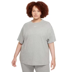 Plus Size Nike Sportswear Essential Oversized Tee -Nike Clothing store 5580979 Gray Heather