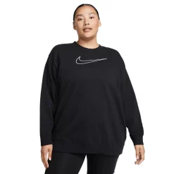 Plus Size Nike Dri-FIT Get Fit Crewneck Sweatshirt -Nike Clothing store 5580982 Black