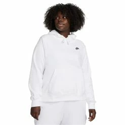 Plus Size Nike Sportswear Club Fleece Hoodie -Nike Clothing store 5581015 White