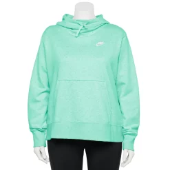 Plus Size Nike Sportswear Club Fleece Funnel-Neck Hoodie -Nike Clothing store 5581019 Mint Foam