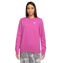 Women's Nike Sportswear Club Fleece Crewneck Sweatshirt 19 Women's Nike Sportswear Club Fleece Crewneck Sweatshirt -Nike Clothing store 5583219 Active Fuchsia