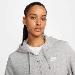 Women's Nike Sportswear Club Fleece Full-Zip Hoodie -Nike Clothing store 5583236 ALT2