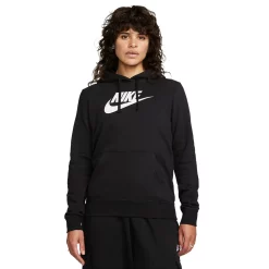 Women's Nike Sportswear Club Fleece Hoodie -Nike Clothing store 5583586 Black