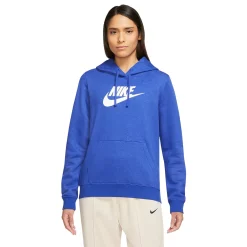 Women's Nike Sportswear Club Fleece Hoodie -Nike Clothing store 5583586 Hyper Royal