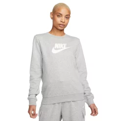 Women's Nike Sportswear Club Fleece Crewneck Sweatshirt -Nike Clothing store 5583707 Gray Heather
