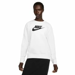 Women's Nike Sportswear Club Fleece Crewneck Sweatshirt -Nike Clothing store 5583707 White