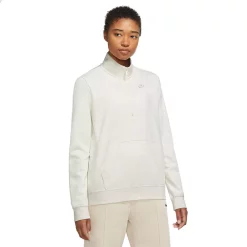 Women's Nike Sportswear Club Fleece Quarter-Zip Sweatshirt -Nike Clothing store 5583716 Oatmeal Heather