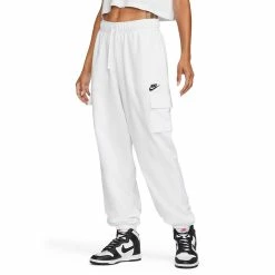 Women's Nike Sportswear Club Fleece Midrise Cargo Pants -Nike Clothing store 5583798 White