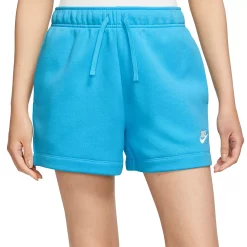 Women's Nike Sportswear Club Fleece Midrise Shorts -Nike Clothing store 5583954 Baltic Blue