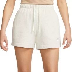 Women's Nike Sportswear Club Fleece Midrise Shorts -Nike Clothing store 5583954 Oatmeal Heather
